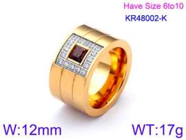 Stainless Steel Stone&Crystal Ring