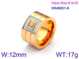 Stainless Steel Stone&Crystal Ring