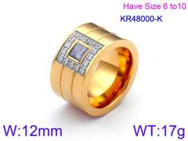 Stainless Steel Stone&Crystal Ring