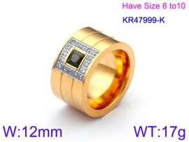 Stainless Steel Stone&Crystal Ring