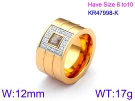 Stainless Steel Stone&Crystal Ring