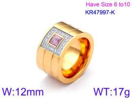 Stainless Steel Stone&Crystal Ring