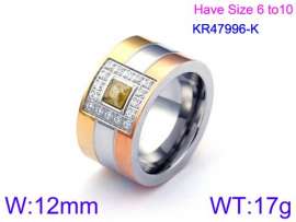 Stainless Steel Stone&Crystal Ring