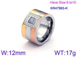 Stainless Steel Stone&Crystal Ring