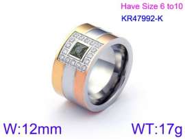 Stainless Steel Stone&Crystal Ring