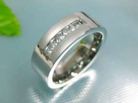 Stainless Steel Stone Ring