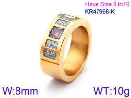 Stainless Steel Stone&Crystal Ring