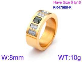 Stainless Steel Stone&Crystal Ring