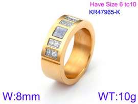 Stainless Steel Stone&Crystal Ring