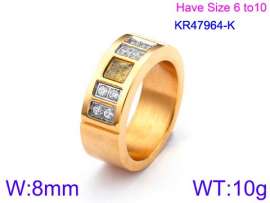 Stainless Steel Stone&Crystal Ring