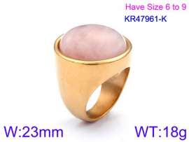 Stainless Steel Stone&Crystal Ring