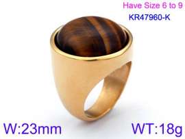 Stainless Steel Stone&Crystal Ring