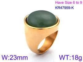 Stainless Steel Stone&Crystal Ring