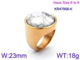 Stainless Steel Stone&Crystal Ring