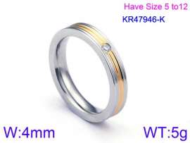 Stainless Steel Stone&Crystal Ring