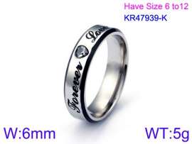 Stainless Steel Stone&Crystal Ring