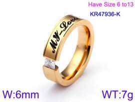 Stainless Steel Stone&Crystal Ring