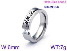 Stainless Steel Stone&Crystal Ring