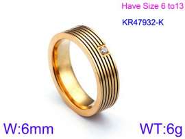 Stainless Steel Stone&Crystal Ring