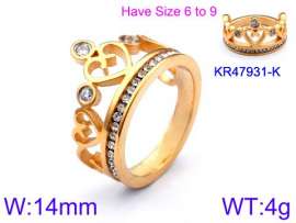 Stainless Steel Stone&Crystal Ring