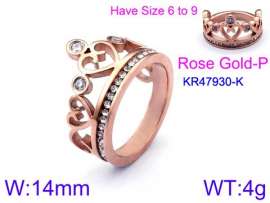 Stainless Steel Stone&Crystal Ring