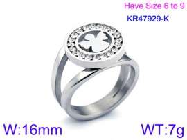 Stainless Steel Stone&Crystal Ring