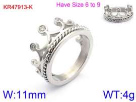 Stainless Steel Stone&Crystal Ring