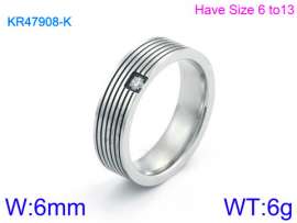 Stainless Steel Stone&Crystal Ring