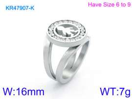 Stainless Steel Stone&Crystal Ring