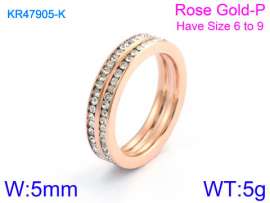 Stainless Steel Stone&Crystal Ring