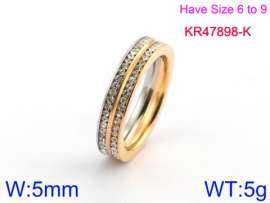 Stainless Steel Stone&Crystal Ring