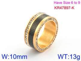 Stainless Steel Stone&Crystal Ring