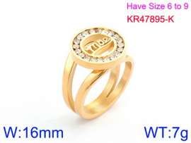 Stainless Steel Stone&Crystal Ring