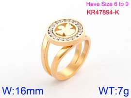 Stainless Steel Stone&Crystal Ring