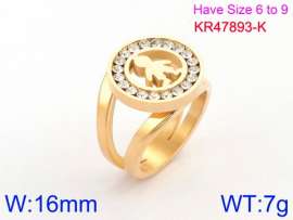 Stainless Steel Stone&Crystal Ring