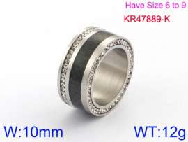 Stainless Steel Stone&Crystal Ring