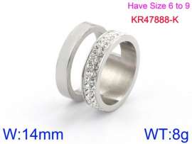 Stainless Steel Stone&Crystal Ring