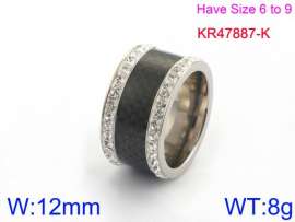 Stainless Steel Stone&Crystal Ring