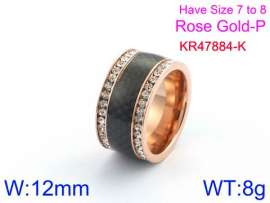 Stainless Steel Stone&Crystal Ring
