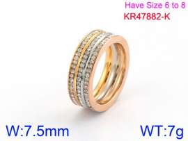 Stainless Steel Stone&Crystal Ring