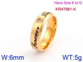 Stainless Steel Stone&Crystal Ring