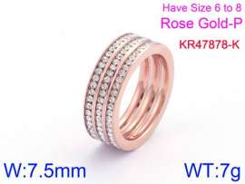 Stainless Steel Stone&Crystal Ring
