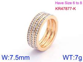 Stainless Steel Stone&Crystal Ring