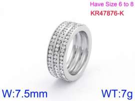 Stainless Steel Stone&Crystal Ring