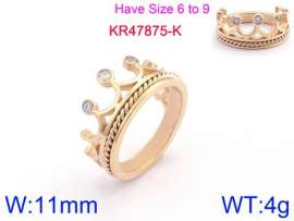 Stainless Steel Stone&Crystal Ring