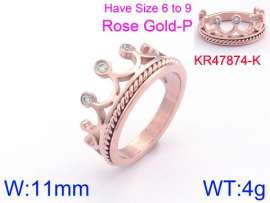 Stainless Steel Stone&Crystal Ring