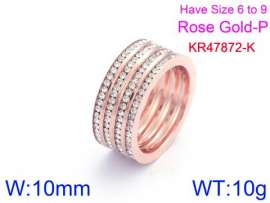 Stainless Steel Stone&Crystal Ring