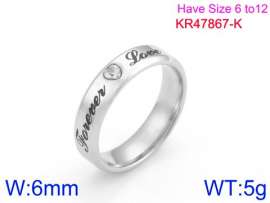 Stainless Steel Stone&Crystal Ring