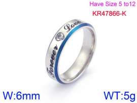 Stainless Steel Stone&Crystal Ring