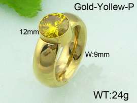 Stainless Steel Stone&Crystal Ring